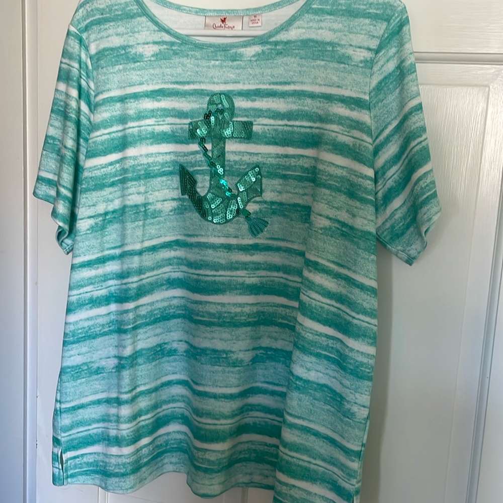 Quacker Factory Anchor ⚓️ Shirt, 1X